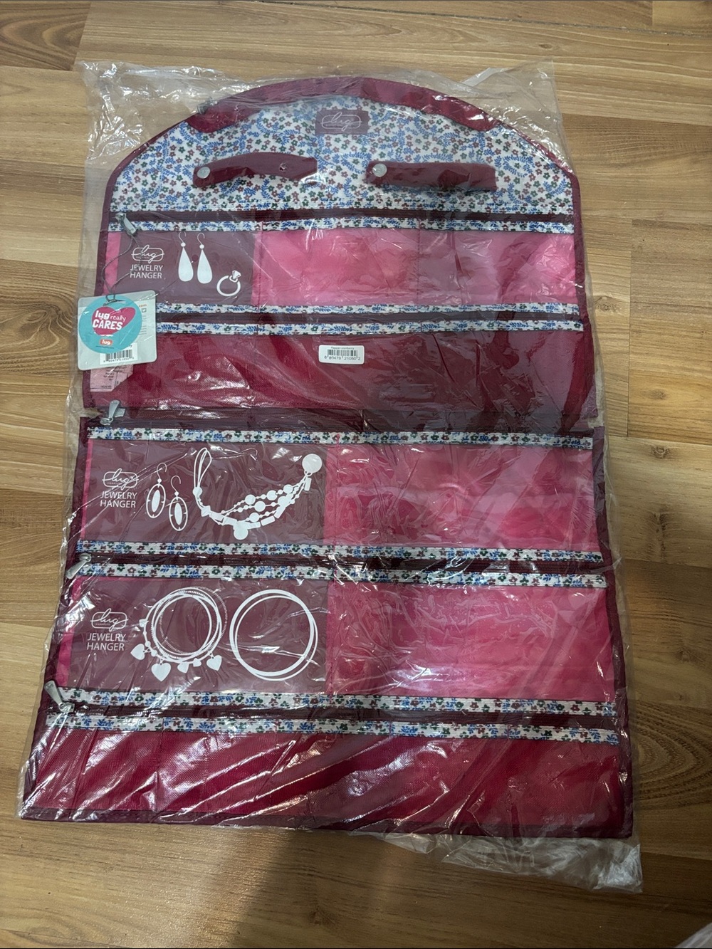 lug Limited Edition Cranberry Floral Hanging Jewelry Organizer NWT